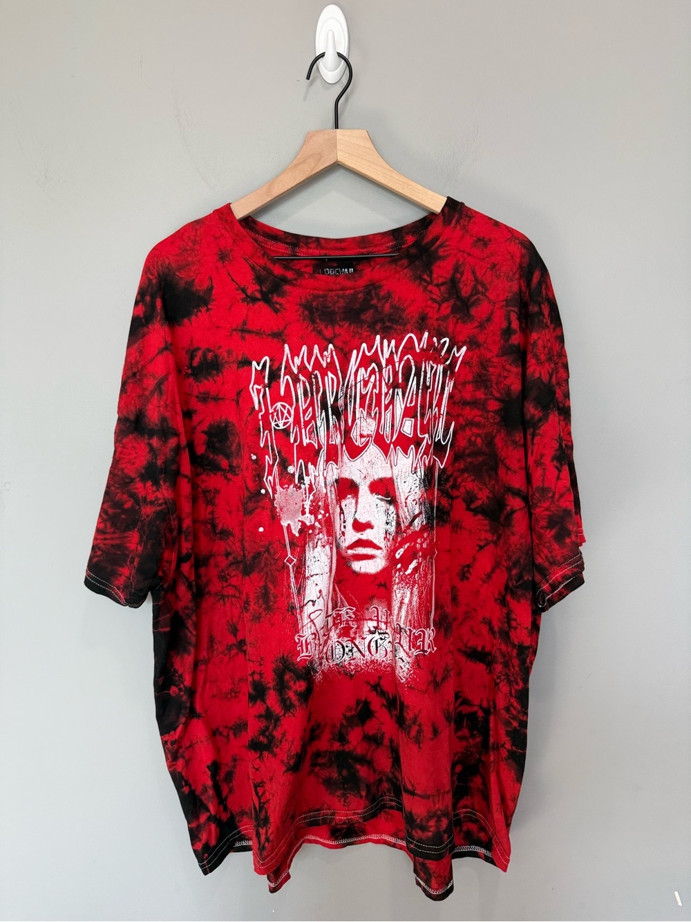 I Prevail Band Tee XXL Red Black Tie Dye Graphic T-Shirt Metalcore